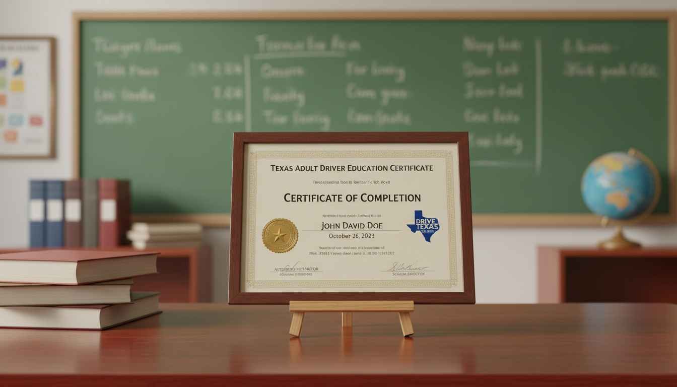 texas adult driver education certificate validity