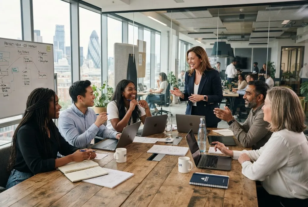 Management development training helping a professional build stronger leadership and management skills