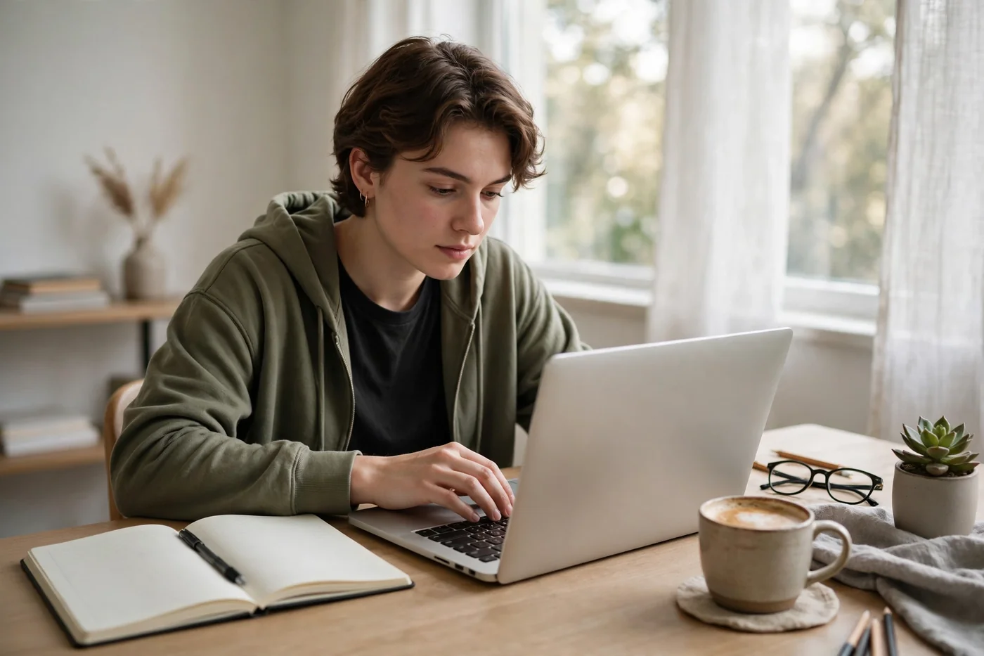 A student learning python for beginners with a laptop showing code on screen